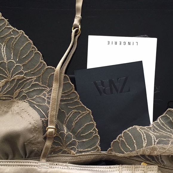 ZARA LINGERIE COLLECTION SATIN EFFECT LACE BRALETTE - Picture 12 of 13